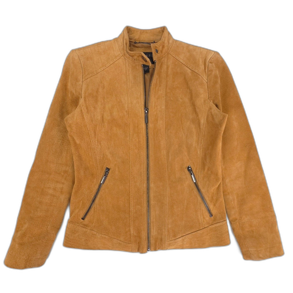 BERNARDO Suede Leather Tailored Biker Jacket Old Money Clean Girl Moto Western